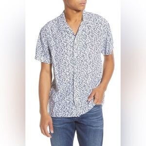 Scotch & Sofa Blue Blauw Short Sleeve “Camp” Shirt Large